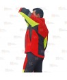 Chaqueta bicolor rojo flúor/negro para motosierra (Tipo A, Clase 2)