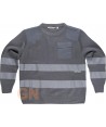 Jersey de cuello redondos con cintas reflectantes y refuerzos color gris