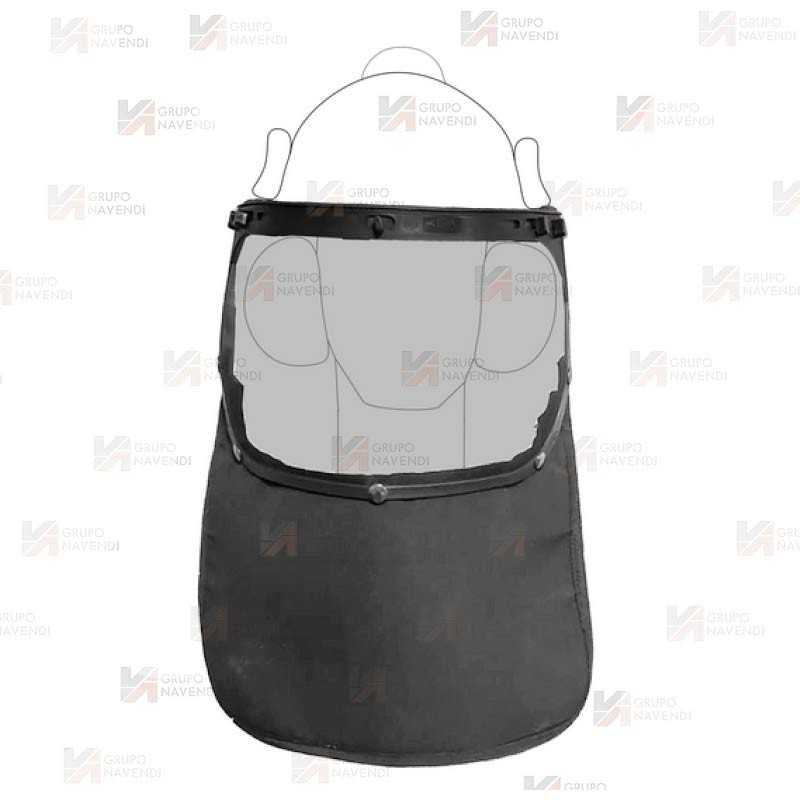 Pantalla y Babero con broches metálicos para casco
