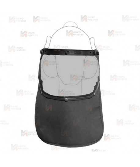 Pantalla y Babero con broches metálicos para casco