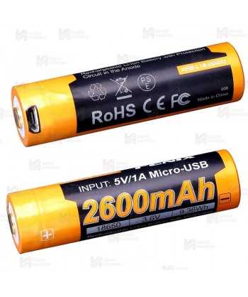 Batería 18650 Li-Ion Fénix 3.7V 2600 mAh para linternas Fenix