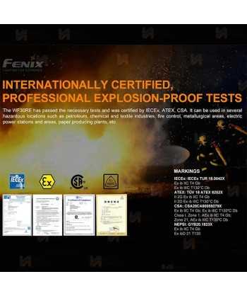 Linterna Fénix intrínsecamente segura para atmósferas ATEX (280 lúmenes)