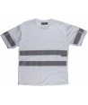 Camiseta manga corta transpirable con cintas reflectantes color blanco