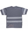 Camiseta manga corta transpirable con cintas reflectantes color gris