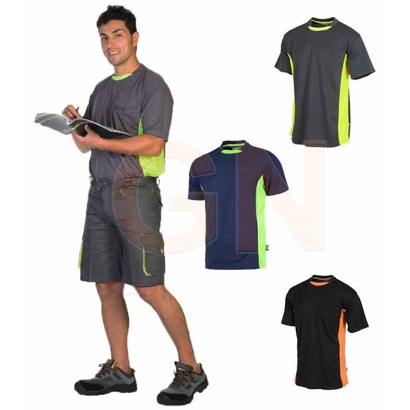 Camiseta combinada transpirable con bolsillo