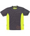Camiseta combinada transpirable con bolsillo gris/amarillo A.V.