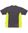Camiseta combinada transpirable con bolsillo gris/amarillo A.V.