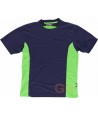Camiseta combinada transpirable con bolsillo marino/verde A.V.