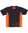 Camiseta combinada transpirable con bolsillo negro/naranja A.V.