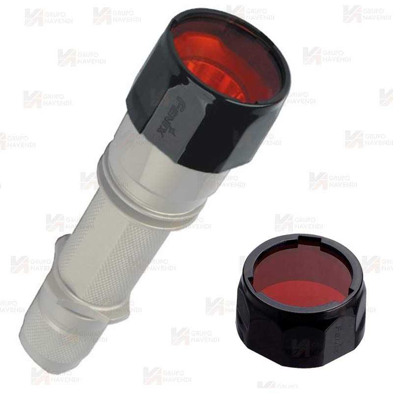 Filtro rojo para linternas Ø 34 de FENIX TK16, TK10, TK11, TK12, TK15, RC10 y HP11.