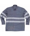 Camisa de manga larga gris oscuro con cintas reflectantes