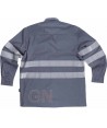Camisa de manga larga gris oscuro con cintas reflectantes