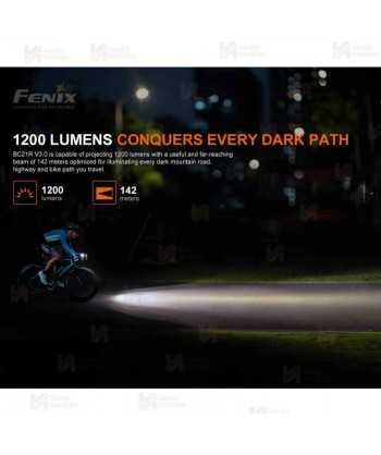 Foco recargable Fenix BC21R V3.0 para bicicletas (1200 lúmenes)