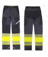 Pantalón elástico, bicolor alta visibilidad con cinta segmentada