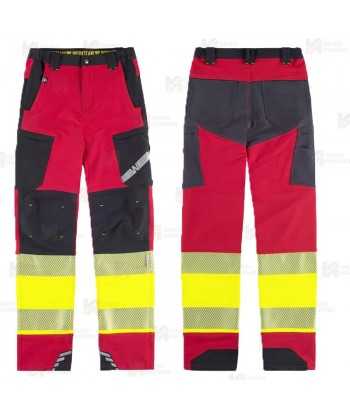 Pantalón elástico, bicolor alta visibilidad con cinta segmentada