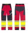 Pantalón elástico, bicolor alta visibilidad con cinta segmentada