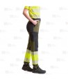 Pantalón elástico, bicolor alta visibilidad con cinta segmentada