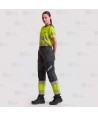 Pantalón elástico, bicolor alta visibilidad con cinta segmentada