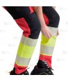 Pantalón elástico, bicolor alta visibilidad con cinta segmentada