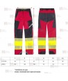 Pantalón elástico, bicolor alta visibilidad con cinta segmentada