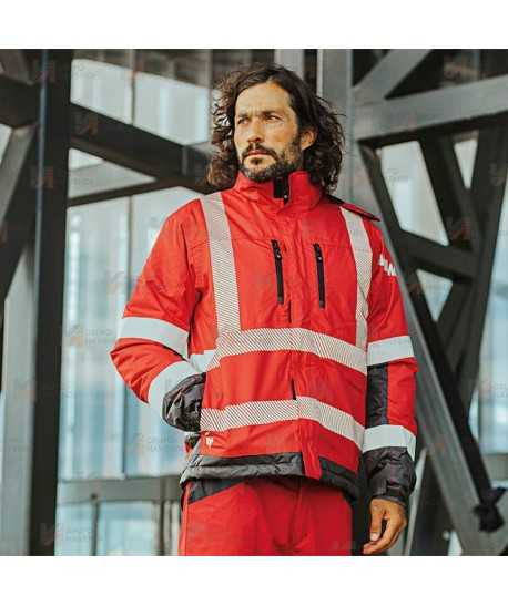 Parka acolchada e impermeable con cintas segmentadas