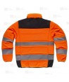 Parka corta acolchada con capucha de Alta Visibilidad color naranja flúor/negro