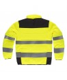 Parka corta acolchada con capucha de Alta Visibilidad color amarillo flúor/negro