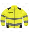 Parka corta acolchada con capucha de Alta Visibilidad color amarillo flúor/negro