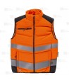 Chaleco acolchado multibolsillos de Alta Visibilidad naranja flúor/negro