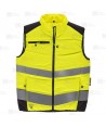 Chaleco acolchado multibolsillos de Alta Visibilidad amarillo flúor/negro