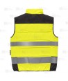 Chaleco acolchado multibolsillos de Alta Visibilidad amarillo flúor/negro