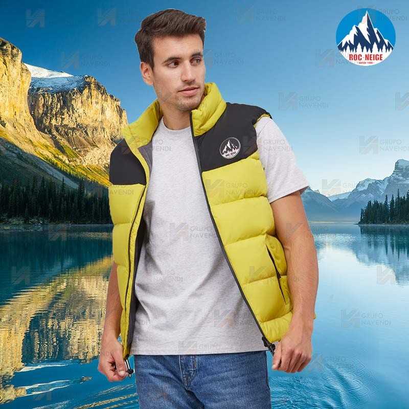 Chaleco SÜOL Roc-Neige con relleno de plumas y capucha para hombre