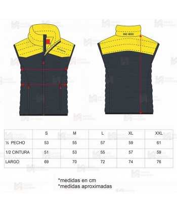 Chaleco RÜF de Roc-Neige bicolor y acolchado para hombre color marino y rojo