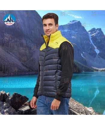 Chaleco RÜF de Roc-Neige bicolor y acolchado para hombre color marino y amarillo