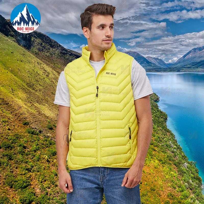 Chaleco Lex de Roc-Neige con plumas 90:10 para hombre color amarillo