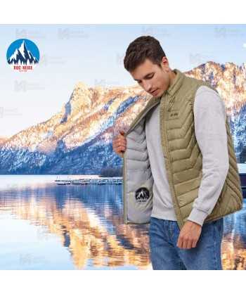 Chaleco Lex de Roc-Neige con plumas 90:10 para hombre color kaki