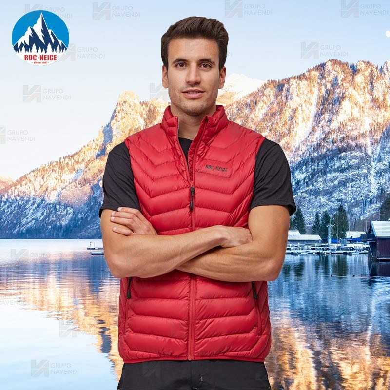 Chaleco Lex de Roc-Neige con plumas 90:10 para hombre color rojo oscuro