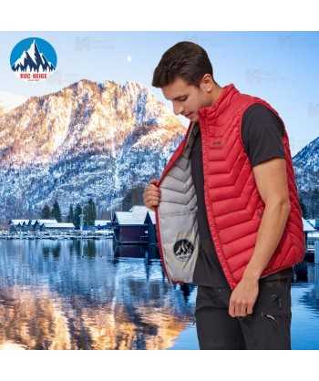 Chaleco Lex de Roc-Neige con plumas 90:10 para hombre color rojo oscuro