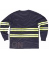 Camiseta manga larga transpirable con cintas reflectantes bicolor amarillo/plata/amarillo