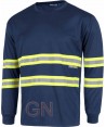 Camiseta manga larga transpirable con cintas reflectantes bicolor amarillo/plata/amarillo