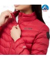 Plumífero Lexe de Roc-Neige con relleno de  plumas 90:10 para mujer color rojo oscuro