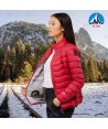 Plumífero Lexe de Roc-Neige con relleno de  plumas 90:10 para mujer color rojo oscuro