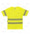 Camiseta alta visibilidad amarillo flúor clase 2 de manga corta con cintas segmentadas