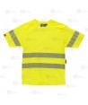 Camiseta alta visibilidad amarillo flúor clase 2 de manga corta con cintas segmentadas