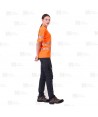 Camiseta alta visibilidad naranja flúor clase 2 de manga corta con cintas segmentadas