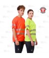Camiseta alta visibilidad clase 2 de manga corta con cintas segmentadas