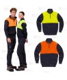 Sudadera gruesa bicolor de alta visibilidad  con media cremallera