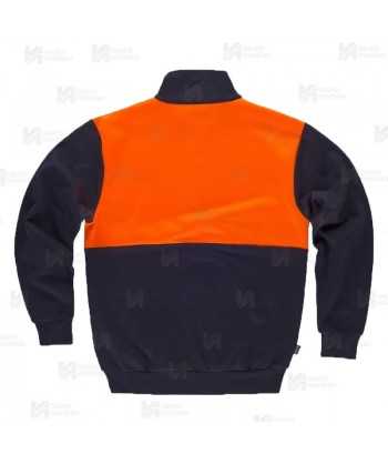 Sudadera gruesa bicolor de alta visibilidad  con media cremallera