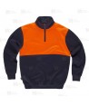 Sudadera gruesa bicolor de alta visibilidad  con media cremallera