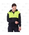Sudadera gruesa bicolor de alta visibilidad  con media cremallera